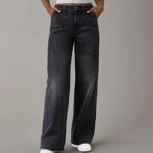 American Eagle Outfitters Black Wide-Leg Jeans